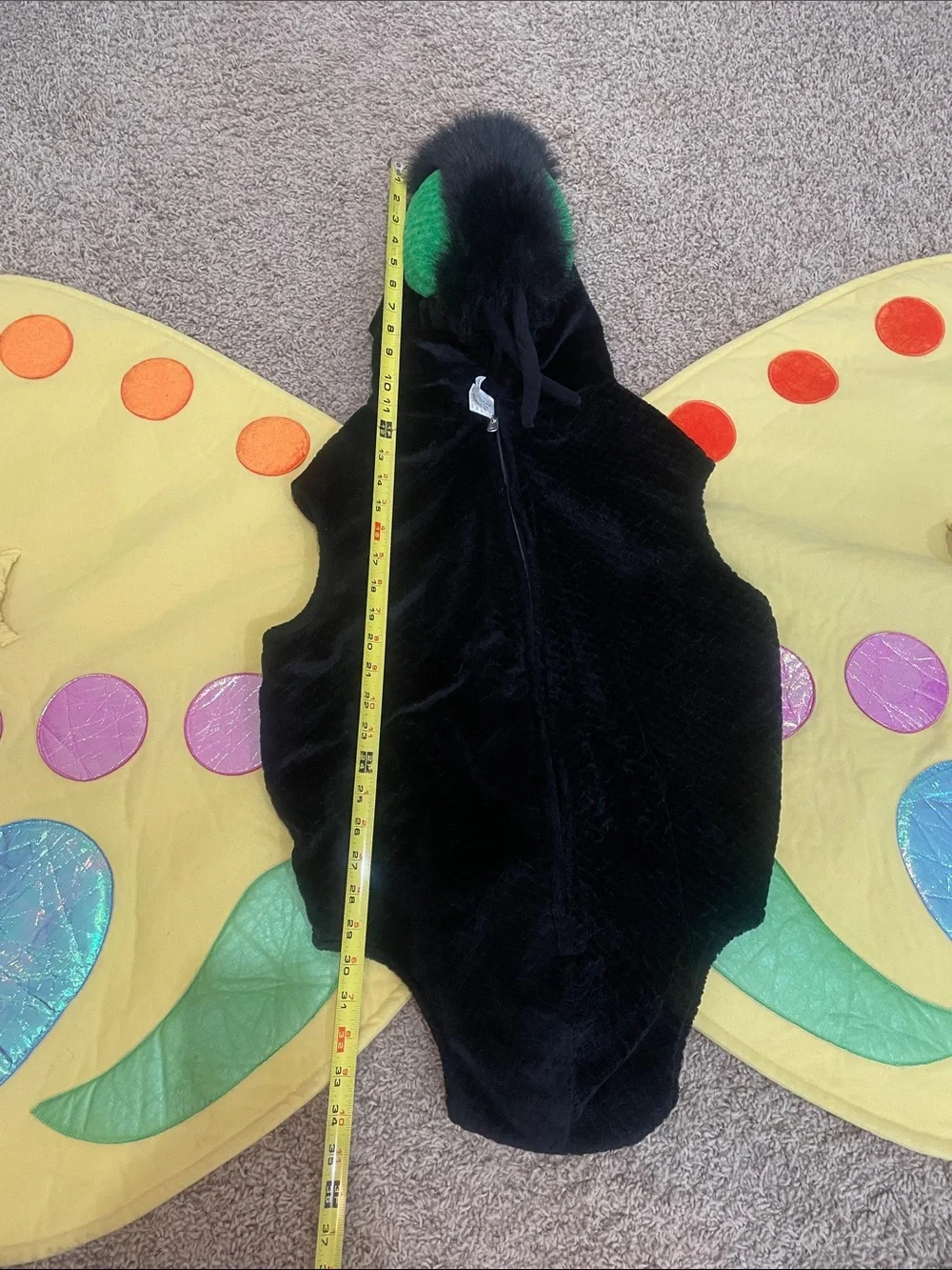Kids Yellow Butterfly Costume with Black Bodysuit and Hood- Costco